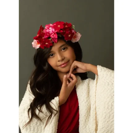 Kid's Flora Crown in Crimson Blush