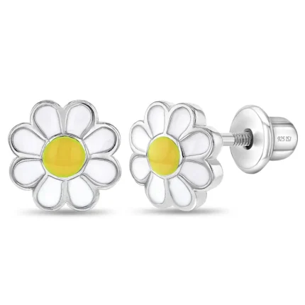 Daisy Baby / Toddler / Kids Earrings - Sterling Silver