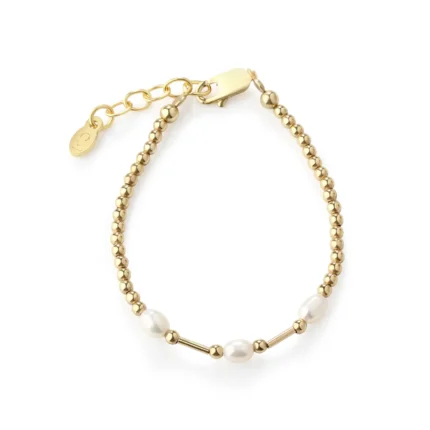 Little Girls14K Gold-Plated Pearl Baby Bracelet For Kids