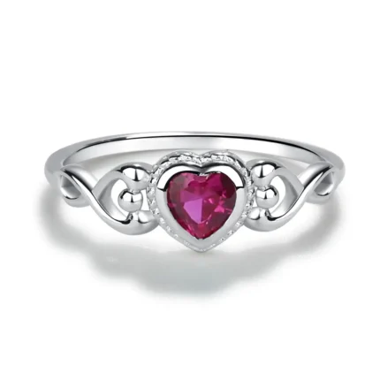 Sterling Silver Heart Birthstone Baby Rings For Kids Jewelry