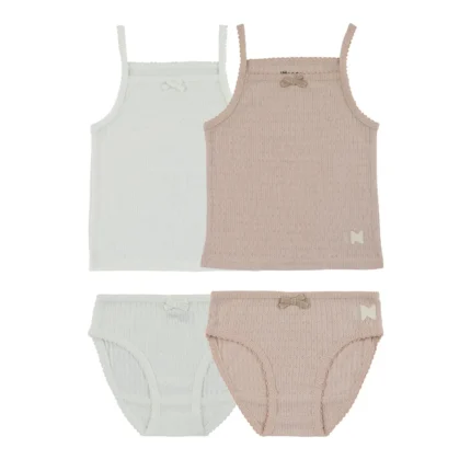 Pointelle Mauve + White (2 Sets)