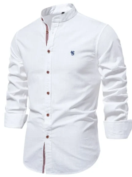 Men's Full Size Button Down Embroidered Shirt